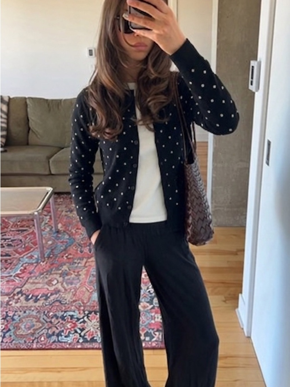 Vintage Y2K polka dot cardigan